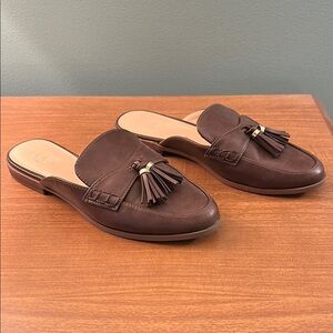 LOFT Outlet Slide On Tassel Mules Brown Size 8